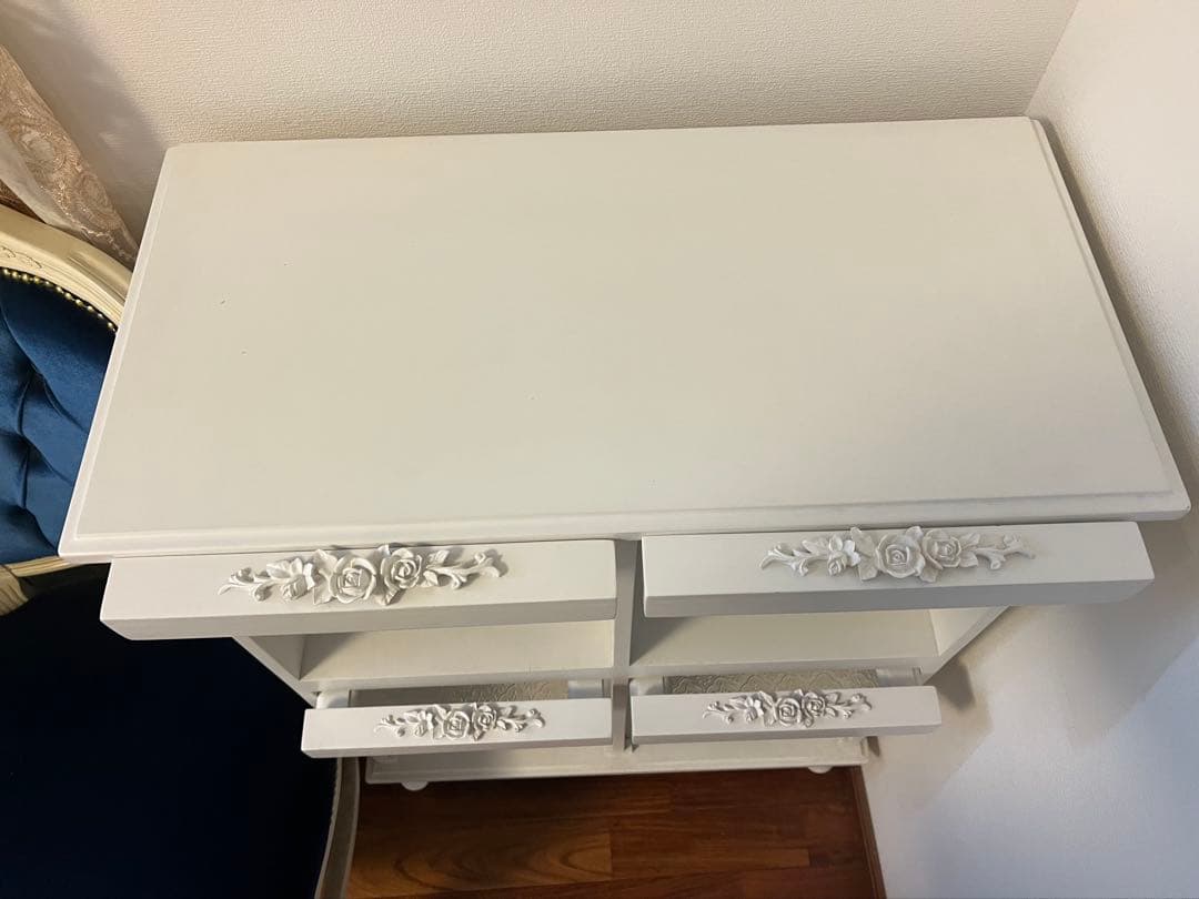 極美品ディスプレイラック　本棚　フラップ扉付 ロココ　アンティーク　猫脚　姫系