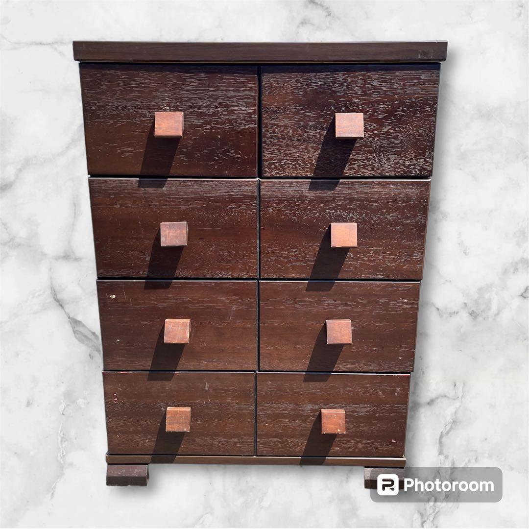 【アンティーク】木製 5杯 キャビネット ウッドチェスト 引出し 小箪笥 古家具