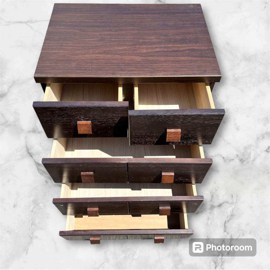 【アンティーク】木製 5杯 キャビネット ウッドチェスト 引出し 小箪笥 古家具