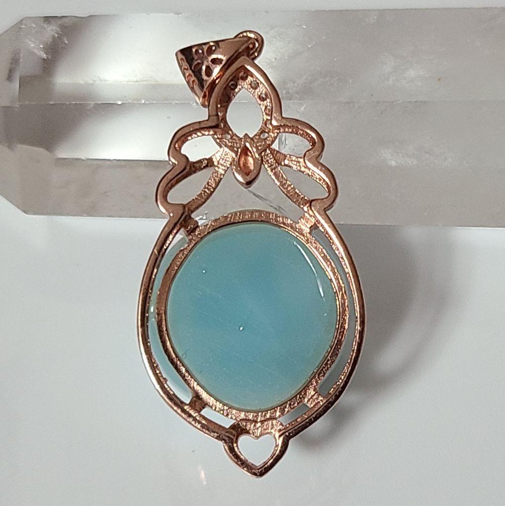 ラリマー 天然石 高品質 ペンダント トップ ネックレス ピンクゴールド