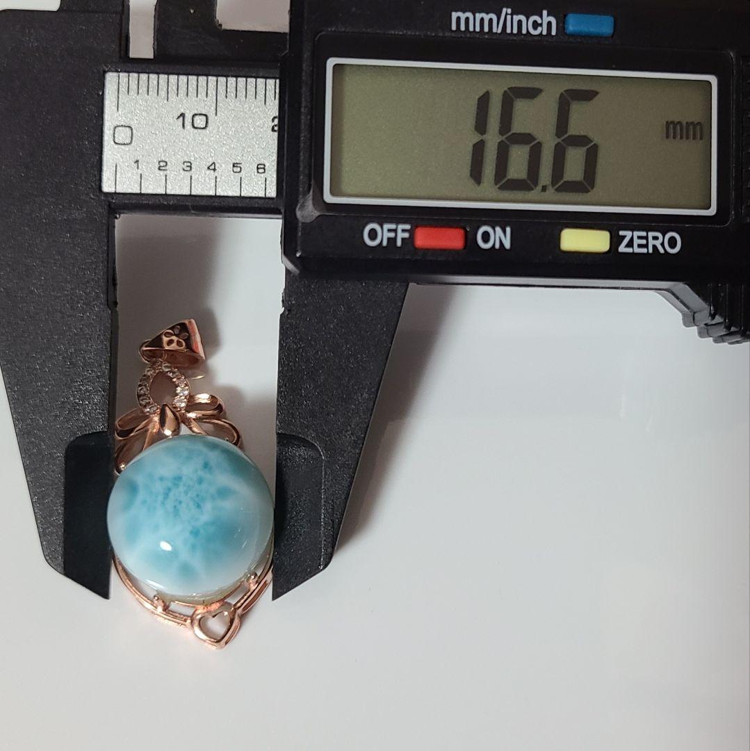 ラリマー 天然石 高品質 ペンダント トップ ネックレス ピンクゴールド