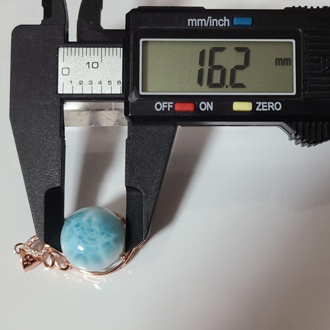 ラリマー 天然石 高品質 ペンダント トップ ネックレス ピンクゴールド