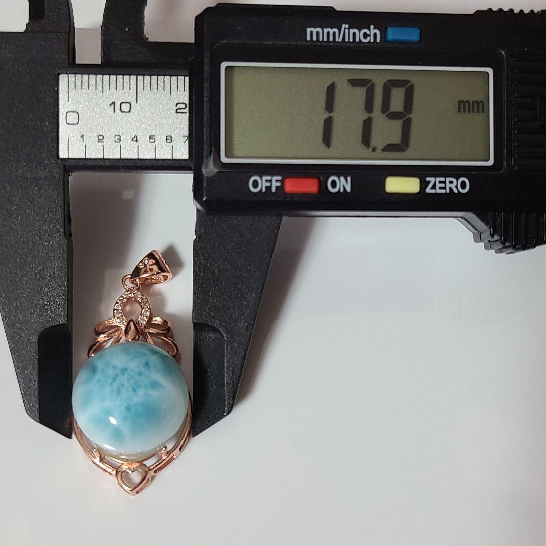 ラリマー 天然石 高品質 ペンダント トップ ネックレス ピンクゴールド