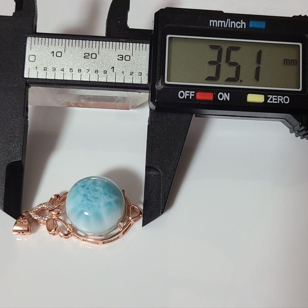 ラリマー 天然石 高品質 ペンダント トップ ネックレス ピンクゴールド