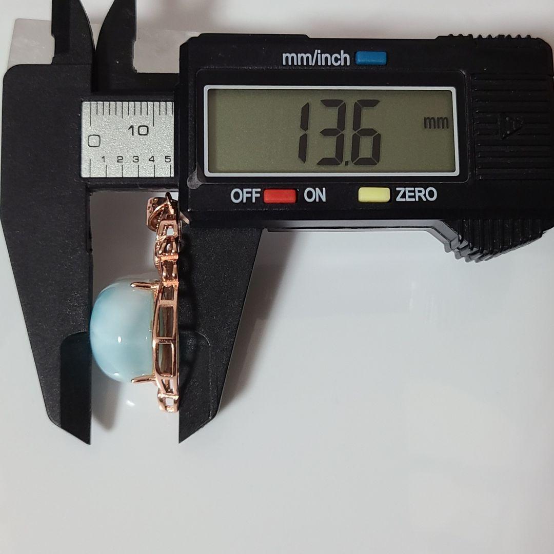 ラリマー 天然石 高品質 ペンダント トップ ネックレス ピンクゴールド