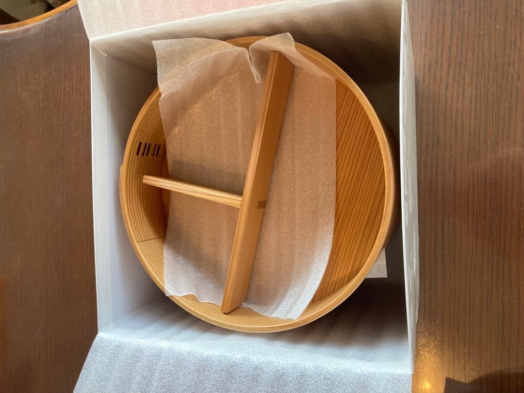 栗久　三段重　木目(小) 新品