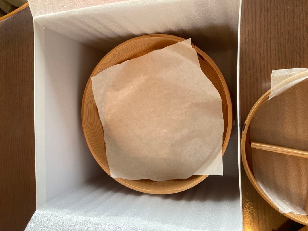 栗久　三段重　木目(小) 新品