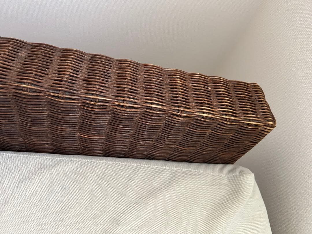 ラタン風 2人掛けソファ ベージュ