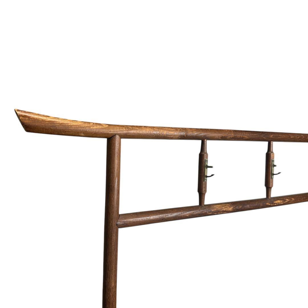 稀少 古道具 当時物 無垢材 木製 衣紋掛け 衣桁 着物掛け 和服 昭和