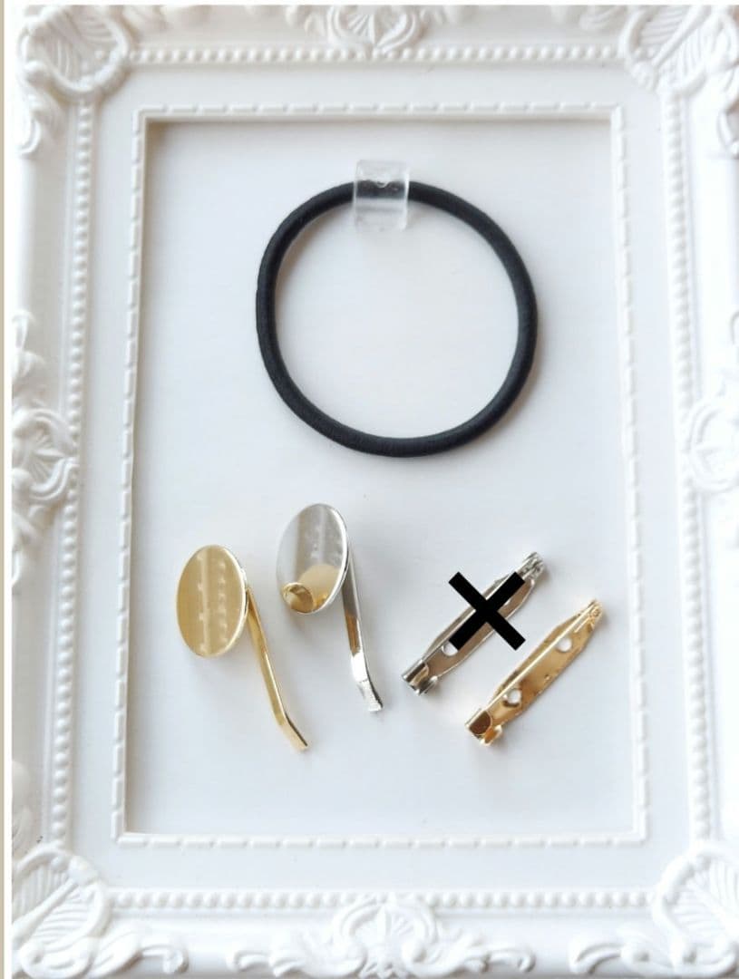 1587】レジン マトリカリア ヘアゴム ポニーフック ブロ―チ