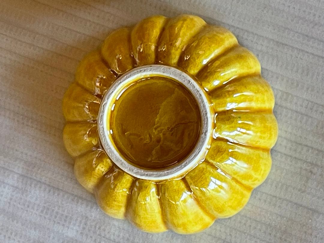 黄交趾菊形豆鉢・伏原博之《小付・5.7cm》2客セット