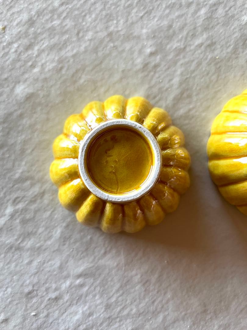 黄交趾菊形豆鉢・伏原博之《小付・5.7cm》2客セット