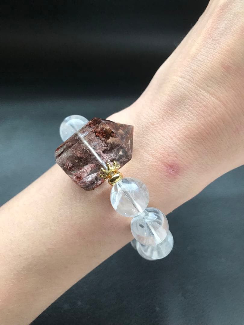 ピンクガーデンクォーツポイントブレス❣️16.2cm