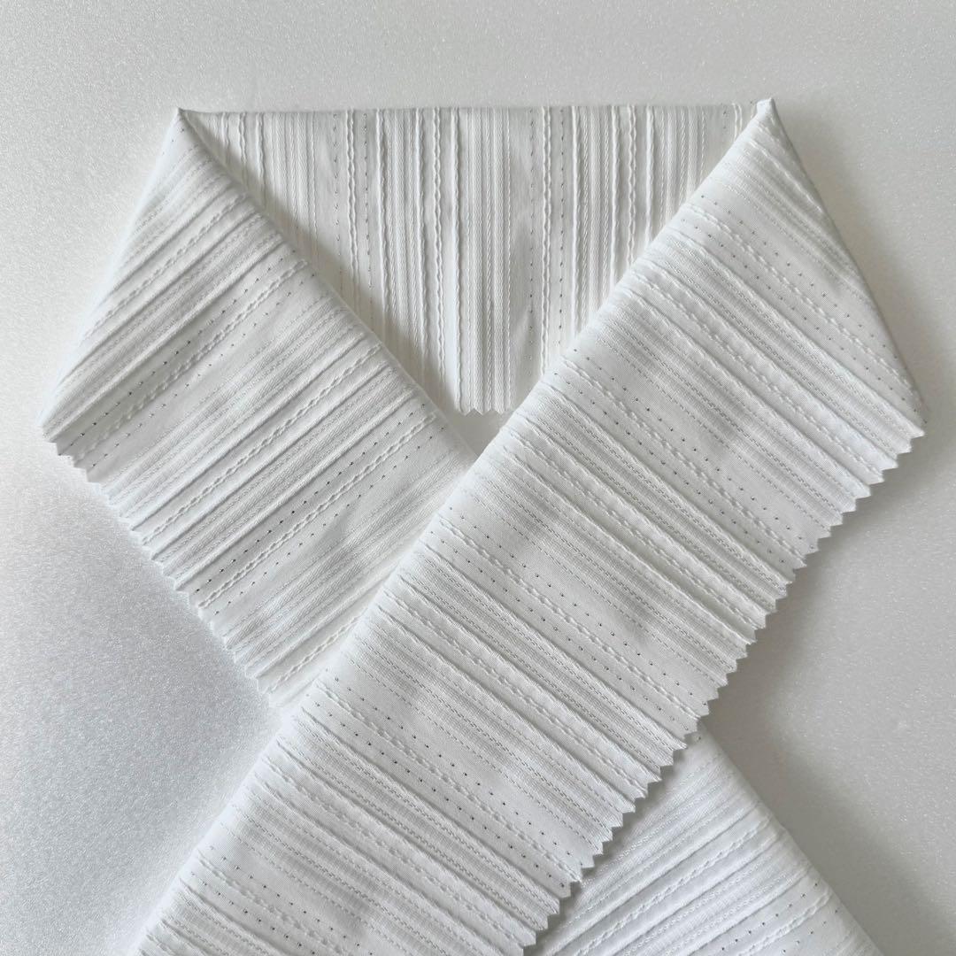 半襟 半衿 ストライプ ジャガード 白 ホワイト 刺繍【40】 - メルカリ