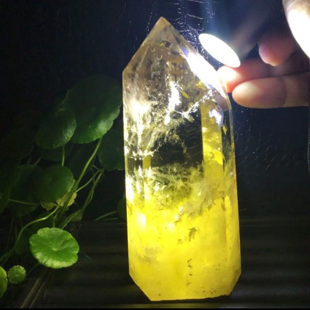 ☆超絶品☆金運UP‼️ 大物‼️レインボーシトリン六角柱　パワーストーン☆天然石