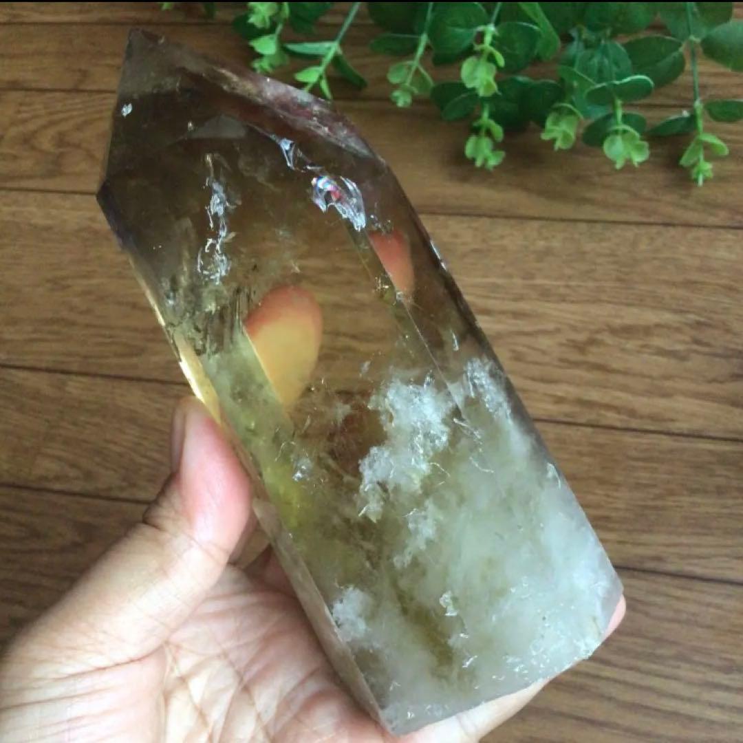 ☆超絶品☆金運UP‼️ 大物‼️レインボーシトリン六角柱　パワーストーン☆天然石