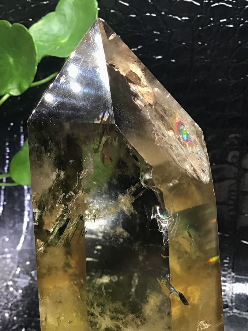 ☆超絶品☆金運UP‼️ 大物‼️レインボーシトリン六角柱　パワーストーン☆天然石