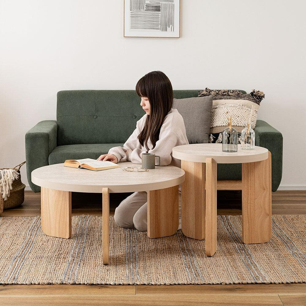 新品 送料込み センターテーブル ローテーブル 幅83cm ベージュ L