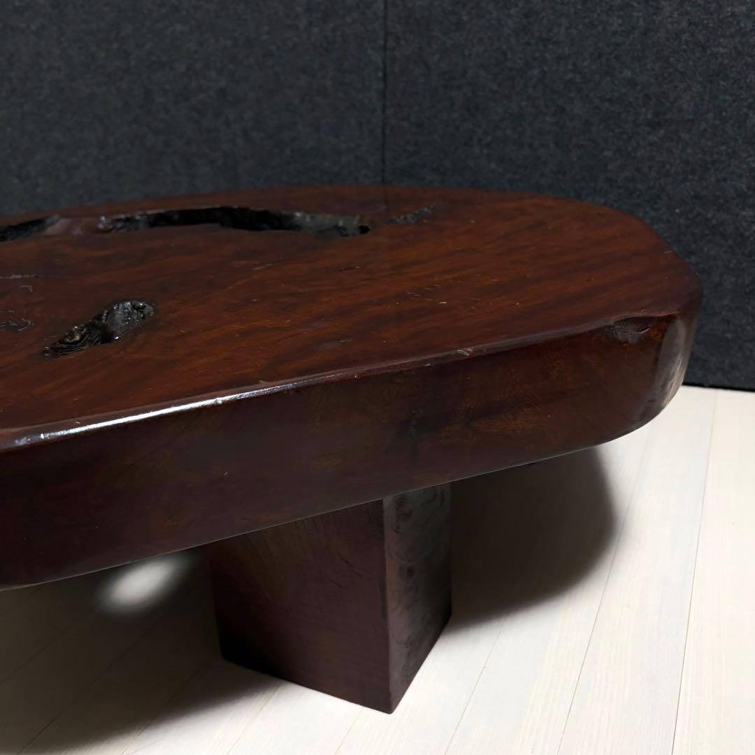 無垢材　天然木　一枚板　座卓　ちゃぶ台　ローテーブル　飾り台　花台　レトロ