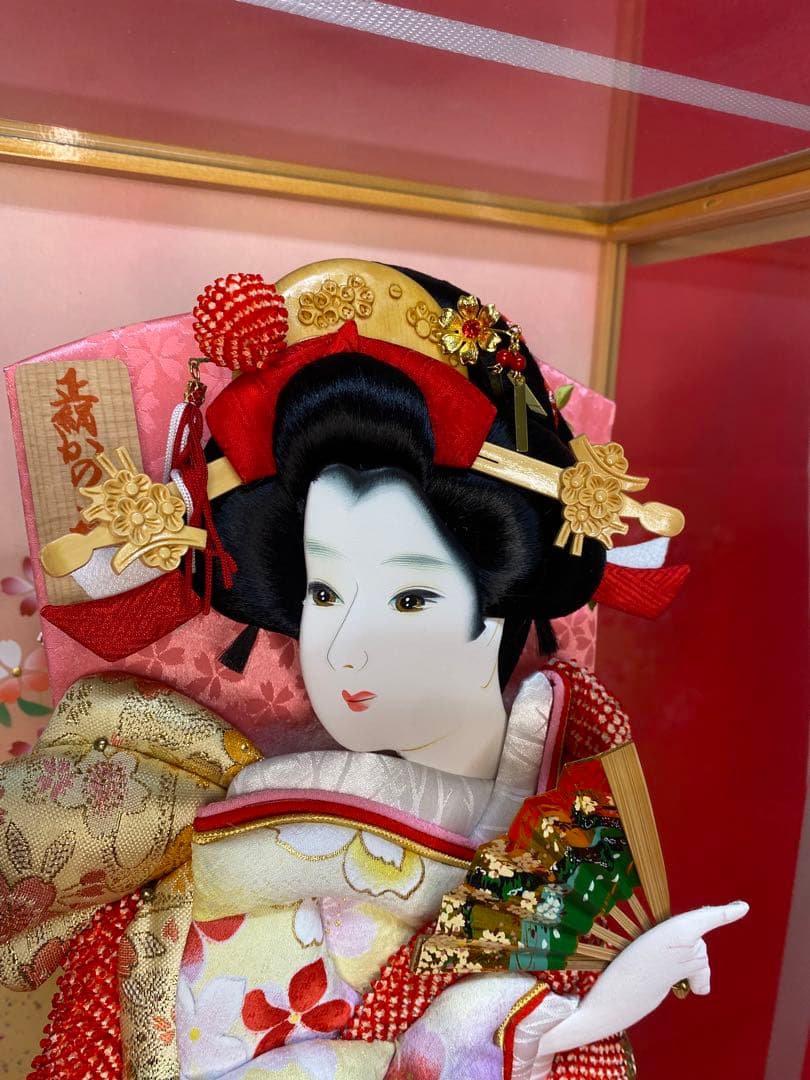 東京久月　名入れ付羽子板ガラスケース１５号・間口約３３×奥行約２９×高さ約６０㎝