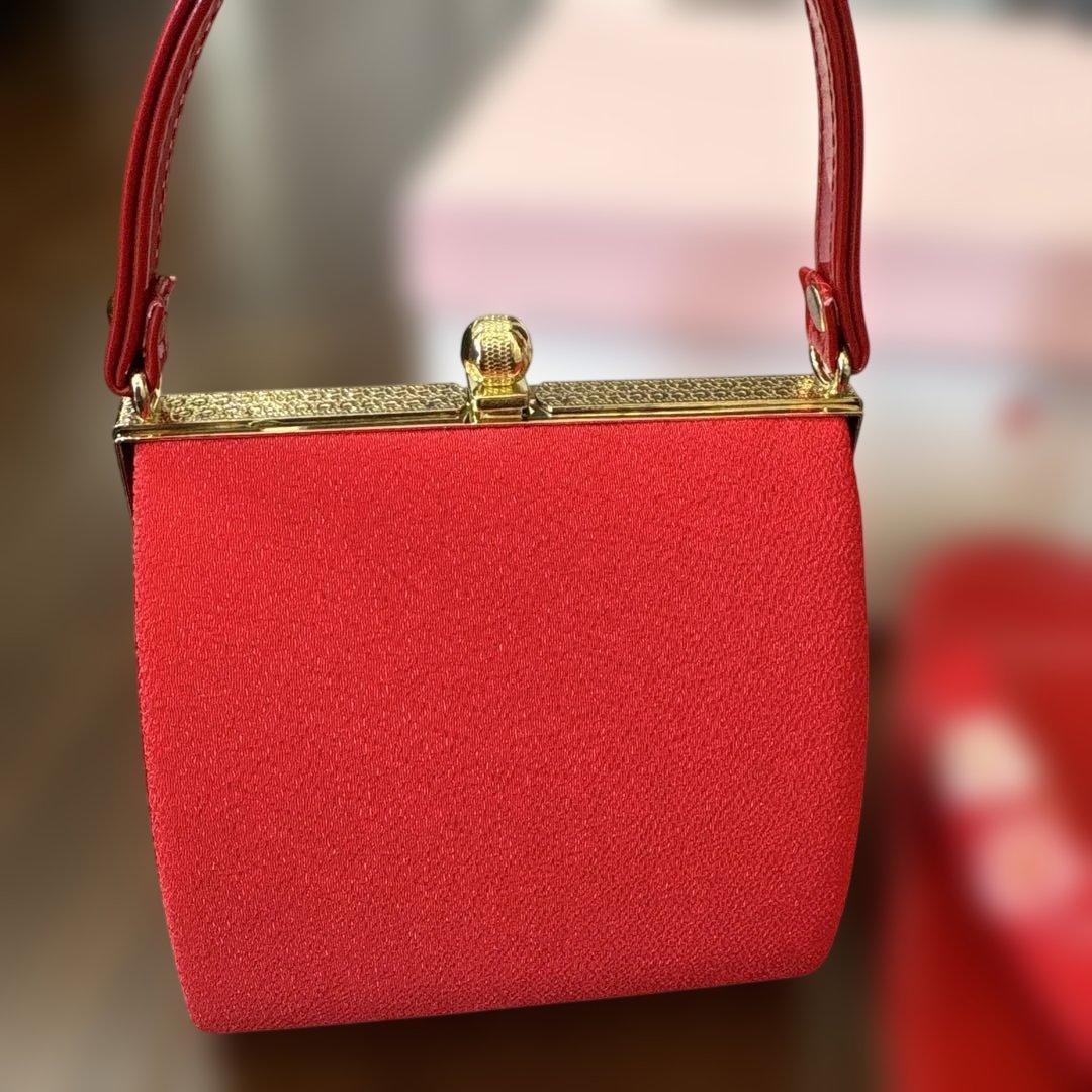 七五三　7歳　草履・バッグ　2点セット　ちりめん　八重桜