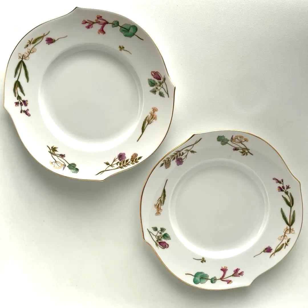 マイセン フローラ ヴェレンシュピールプレート19cm 2客ケーキ皿