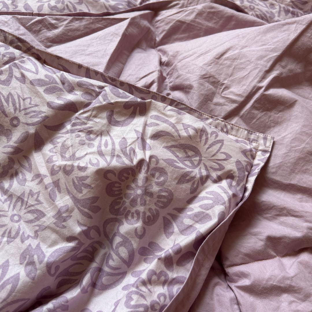 緊急値下げ！新品未使用品YSL 薄紫 花柄 羽毛肌掛け布団