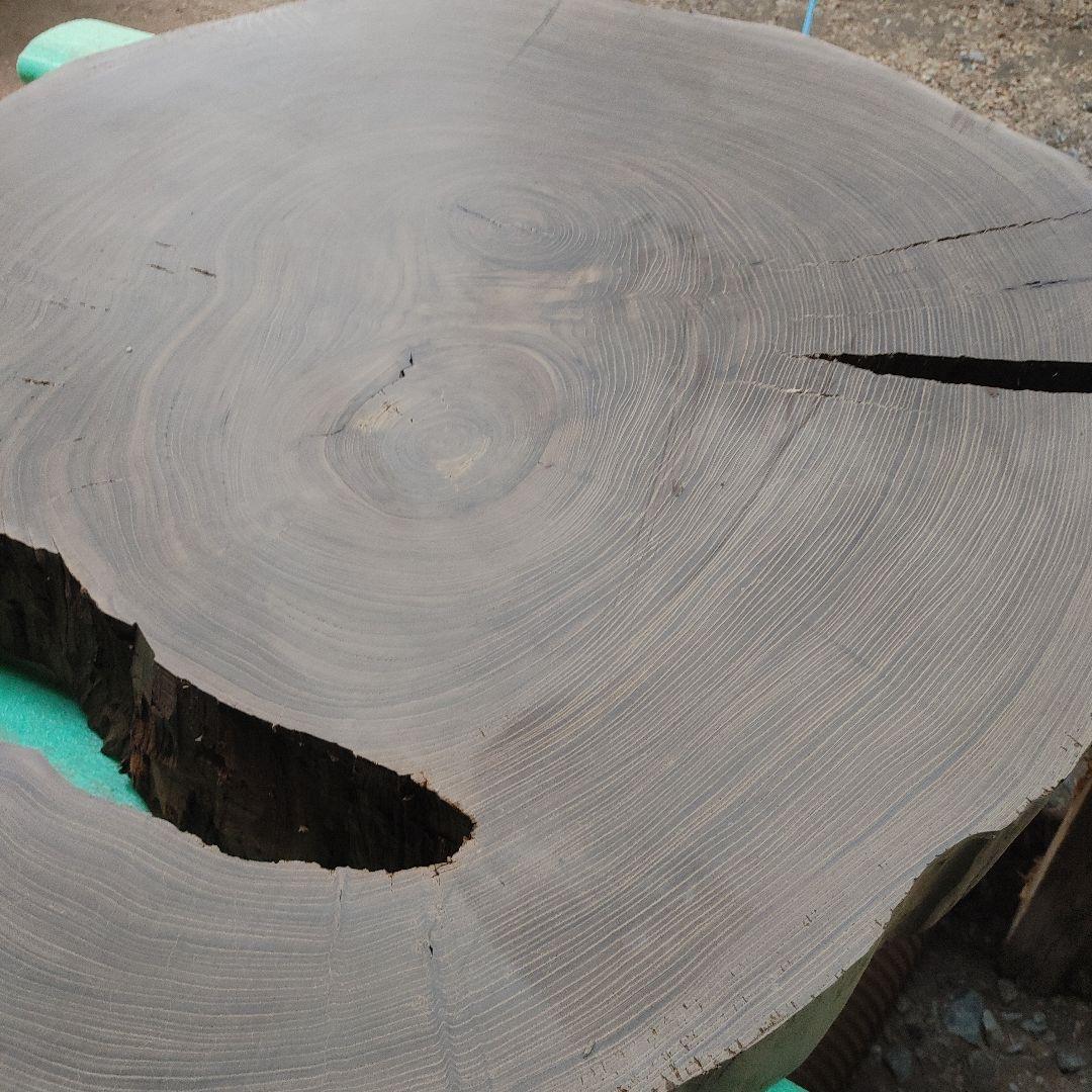 神代欅　ケヤキ　輪切　一枚板　花台　飾り台　銘木　無垢材/自然素材　番号84