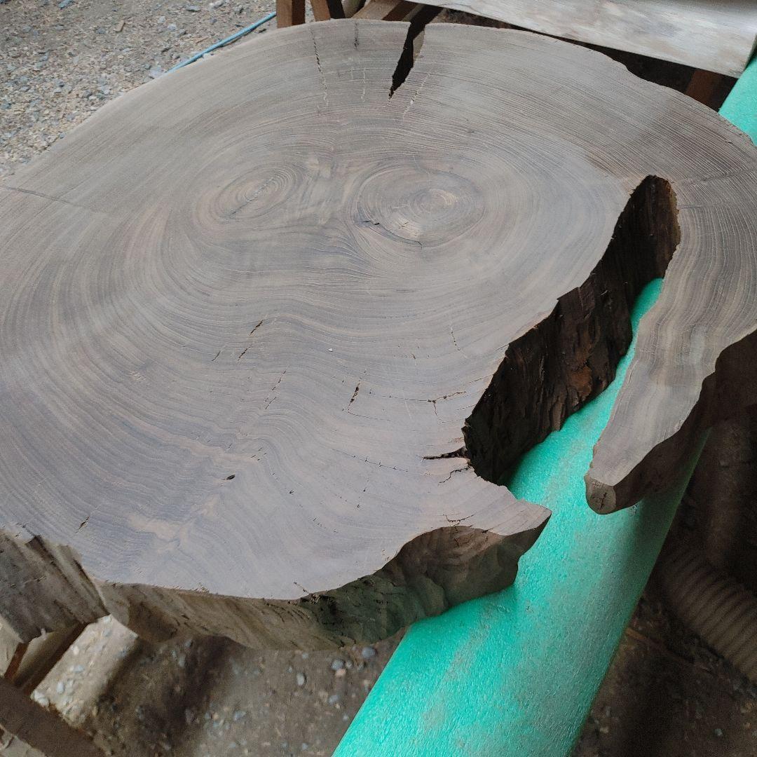 神代欅　ケヤキ　輪切　一枚板　花台　飾り台　銘木　無垢材/自然素材　番号84