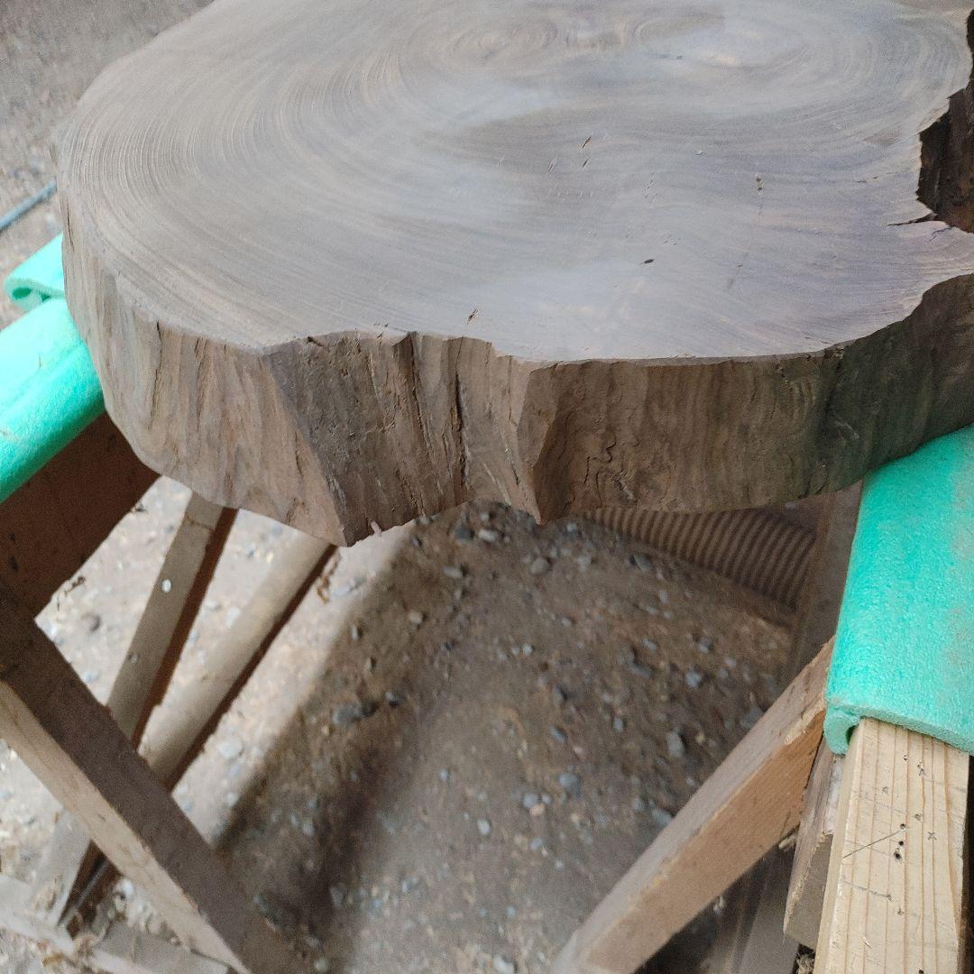 神代欅　ケヤキ　輪切　一枚板　花台　飾り台　銘木　無垢材/自然素材　番号84