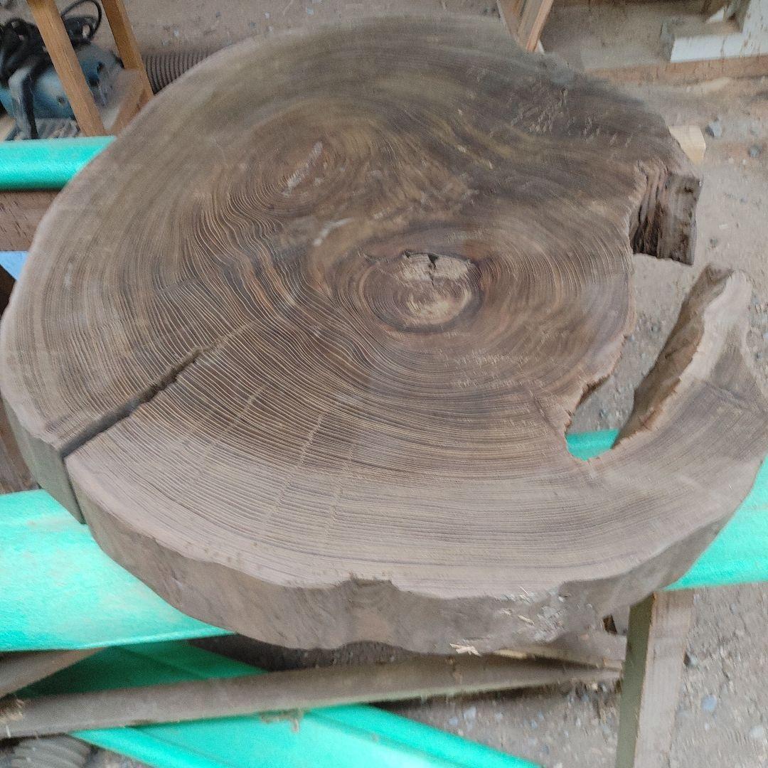 神代欅　ケヤキ　輪切　一枚板　花台　飾り台　銘木　無垢材/自然素材　番号84