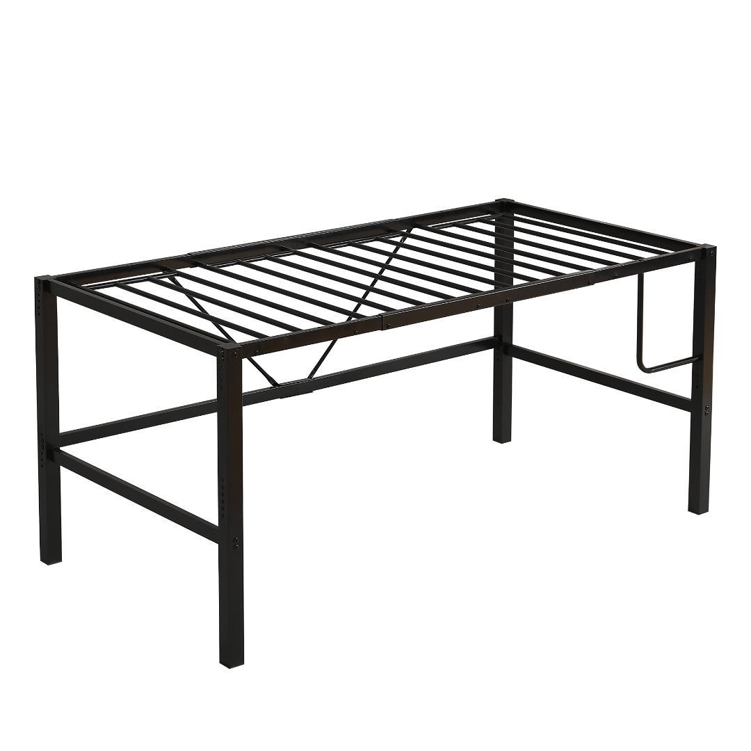 ロフトベッド【セミダブル】　省スペース　高さ調節可能　一人暮らし　BLACK