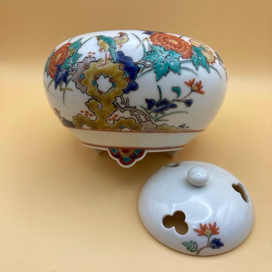 十三代　酒井田柿右衛門　花鳥文香炉　有田焼