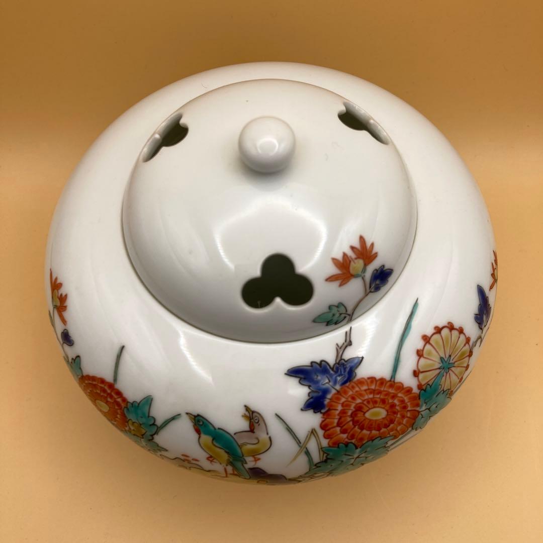十三代　酒井田柿右衛門　花鳥文香炉　有田焼