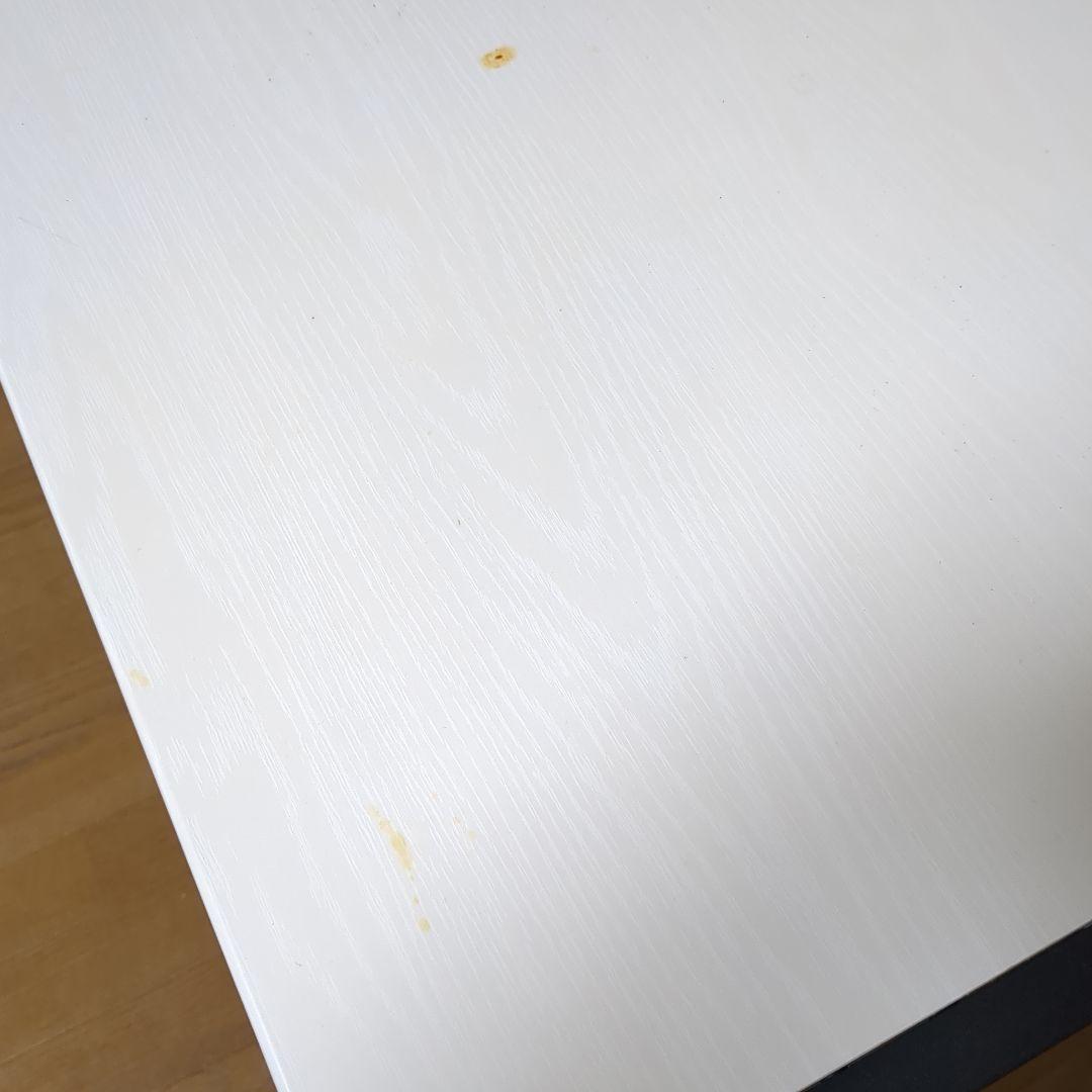 ホワイト木製パソコンデスク 引き出し付き