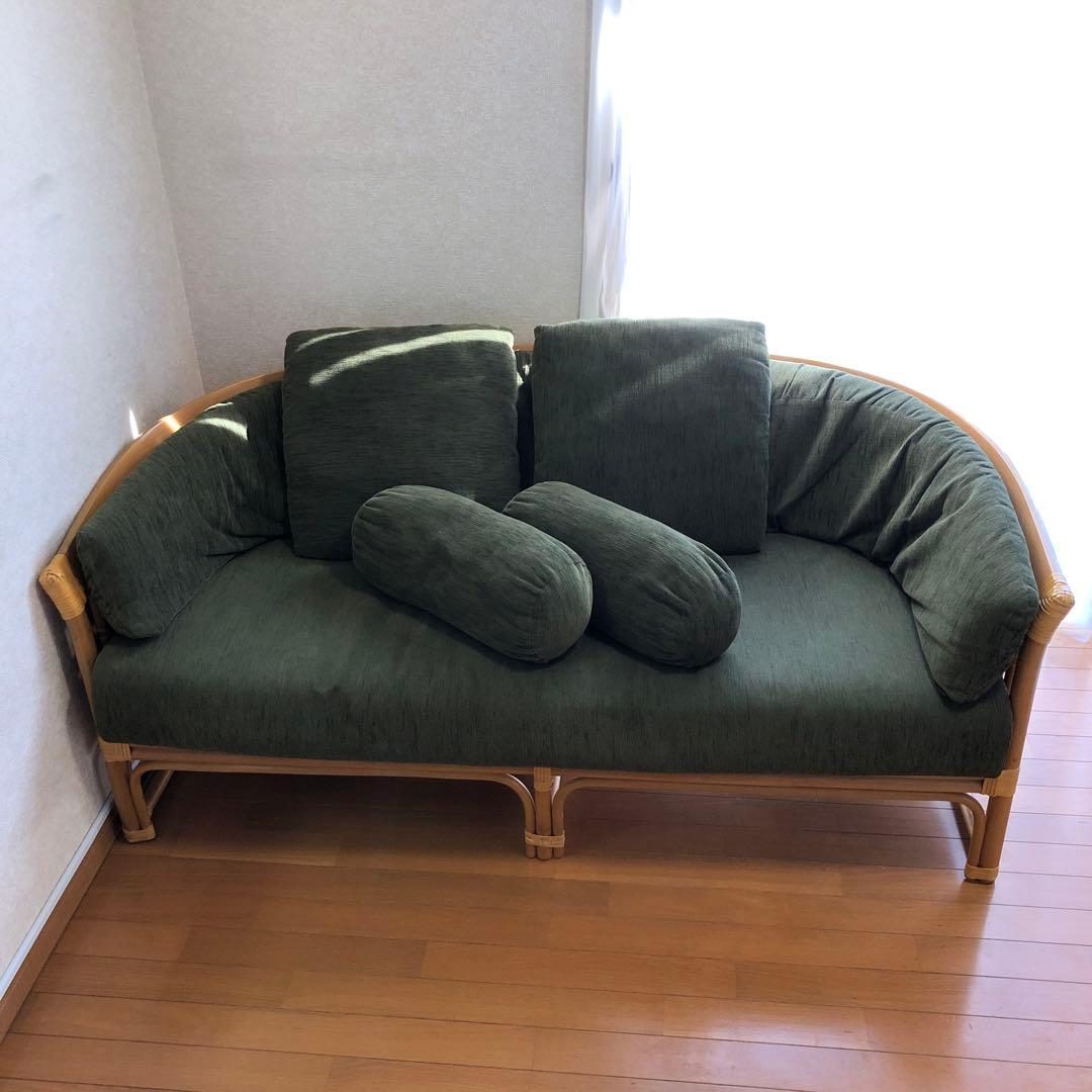 ★ジャーナルスタンダードファニチャー★竹フレームソファー★2〜3人掛け★手作り風