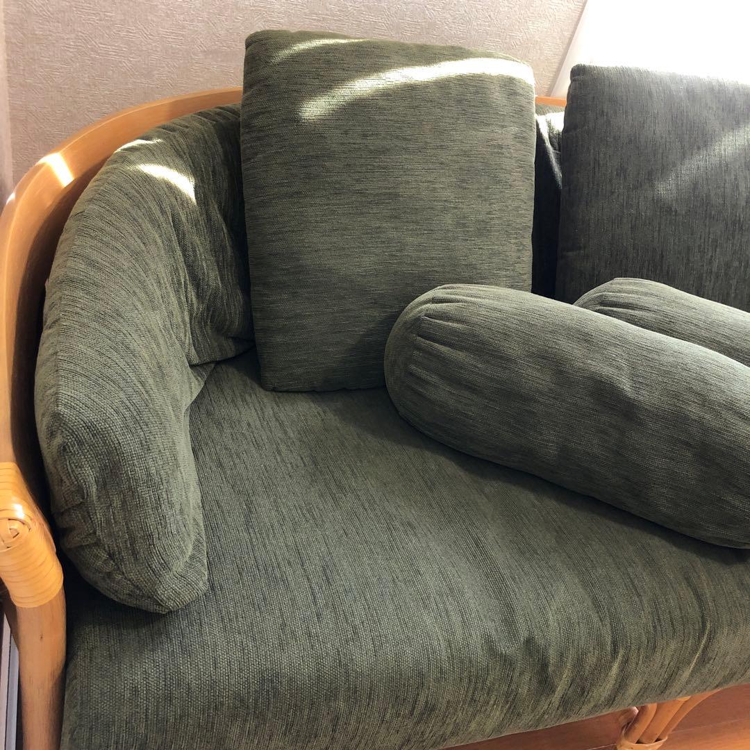 ★ジャーナルスタンダードファニチャー★竹フレームソファー★2〜3人掛け★手作り風