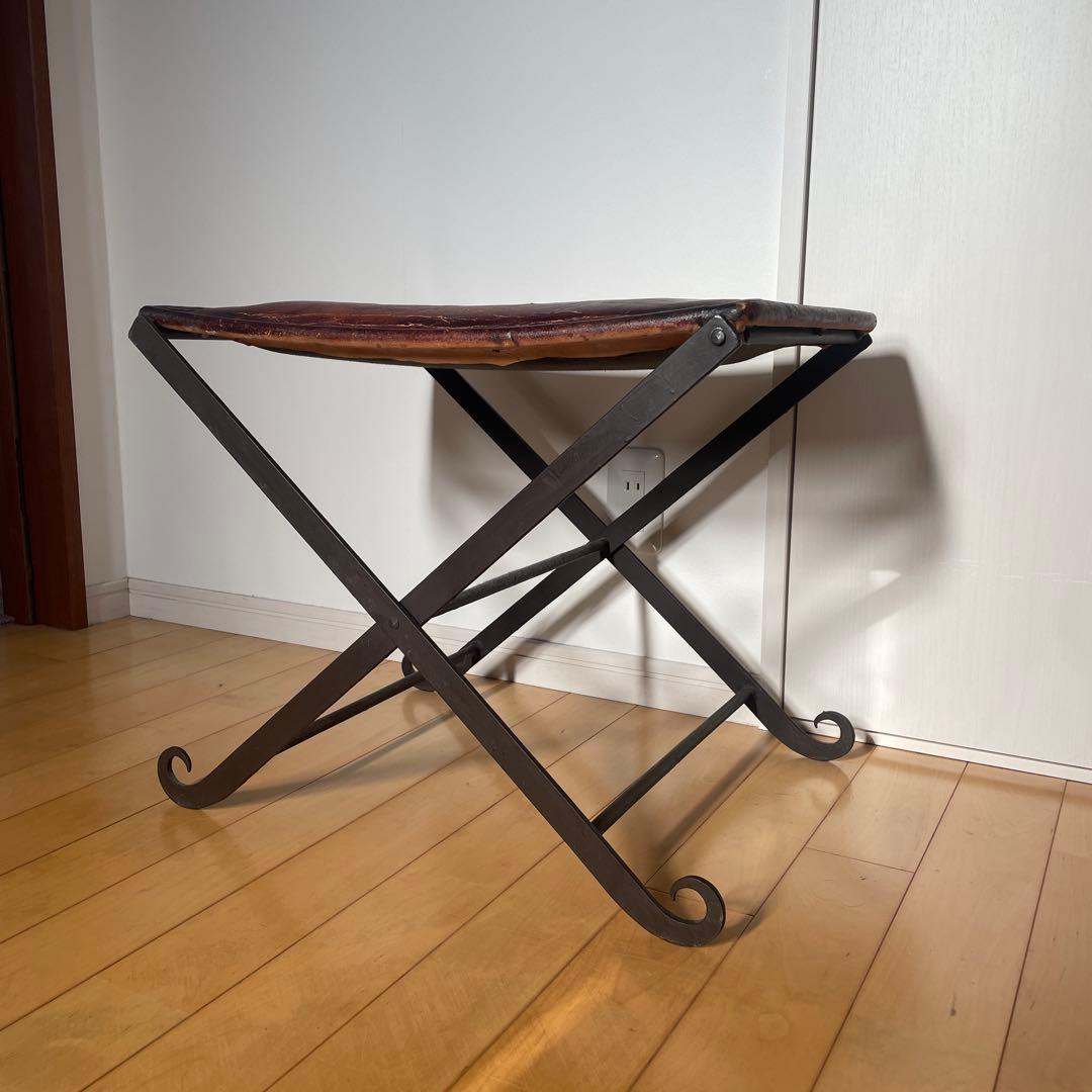 フォールディングチェアスツール アイアン 折り畳み椅子 アンティーク