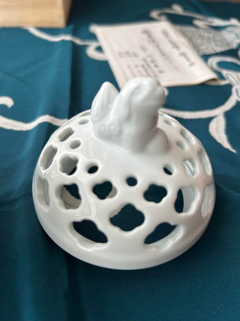 鍋島焼(伊万里焼) 青磁　香炉　虎仙 新品・未使用