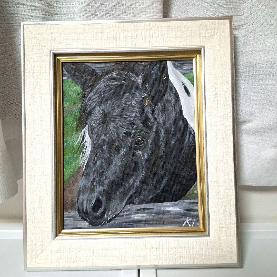 アクリル画 F3号 キャンバス 原画 馬 風景画 - メルカリ