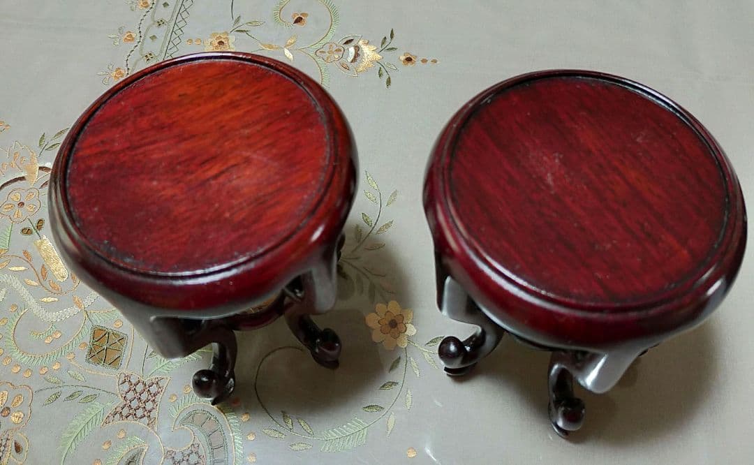 特価セール中❗ 高級唐木　5本足花台　ミニ中卓　美品　2本セット