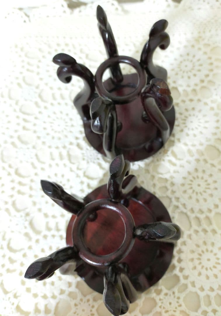 特価セール中❗ 高級唐木　5本足花台　ミニ中卓　美品　2本セット