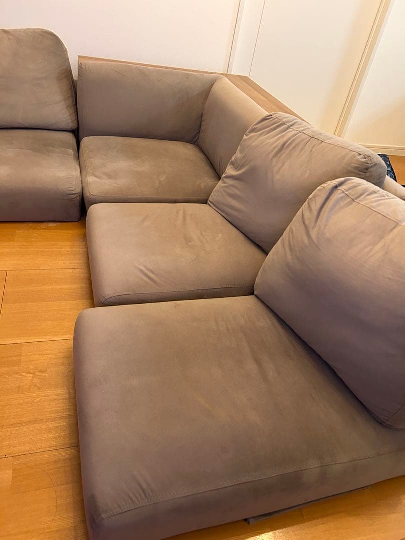 LOWYA フロアソファ 4〜5人掛 グレー コーナーソファ L字型