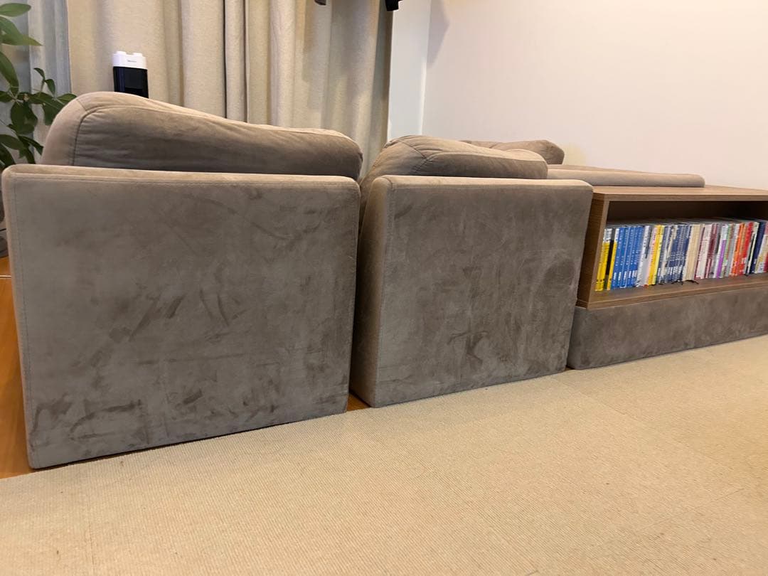 LOWYA フロアソファ 4〜5人掛 グレー コーナーソファ L字型