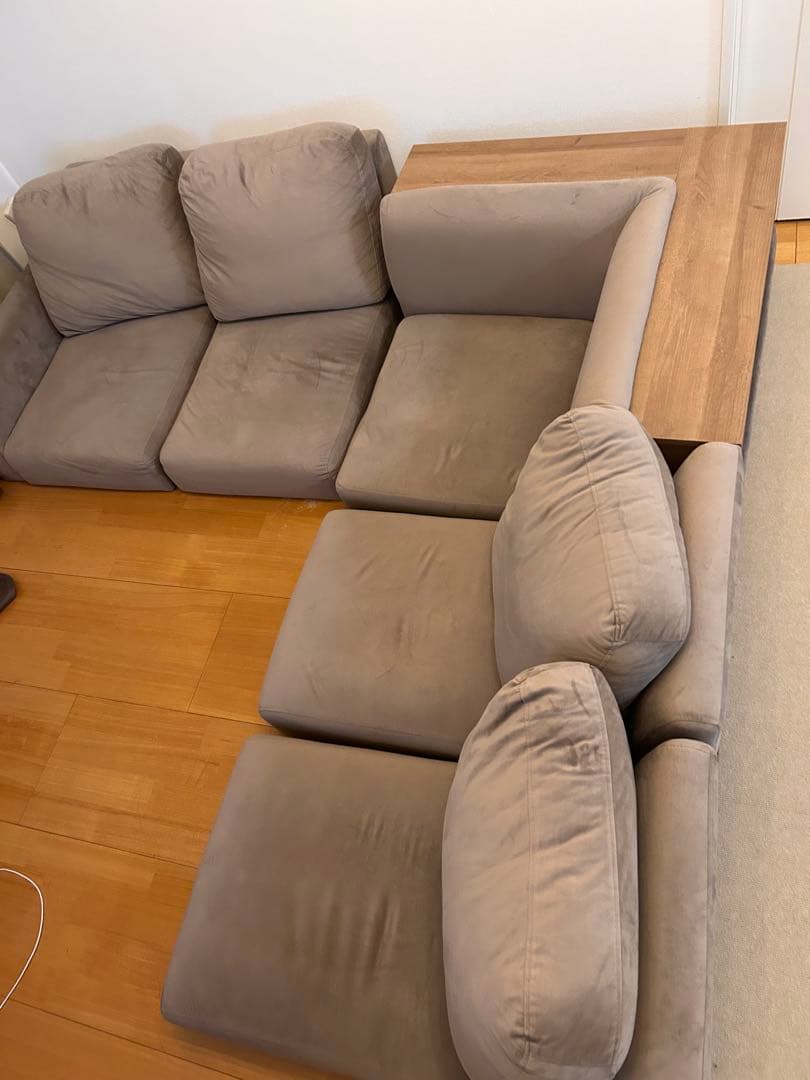 LOWYA フロアソファ 4〜5人掛 グレー コーナーソファ L字型