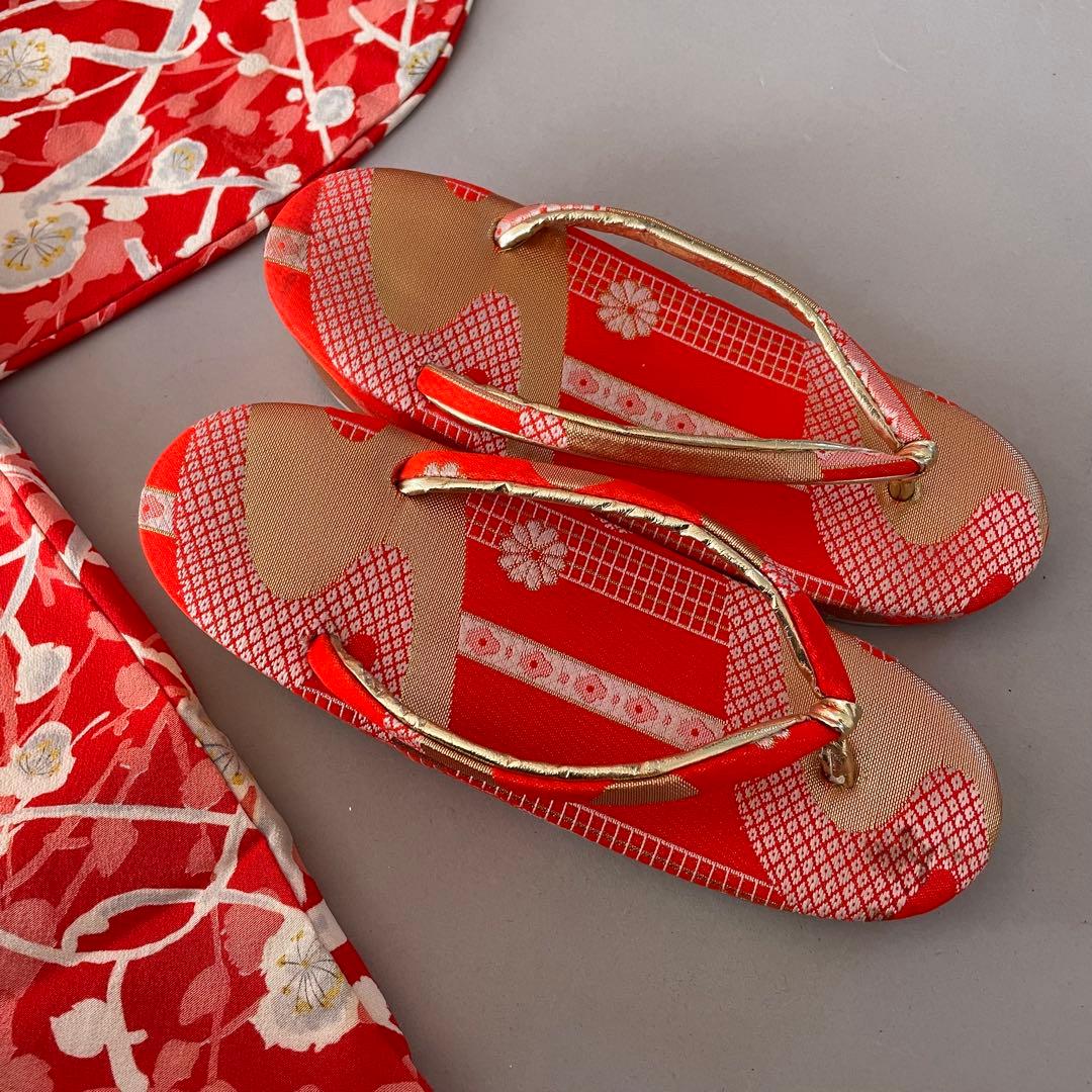 美品　七五三　7歳　正絹お着物セット　大寸作り帯