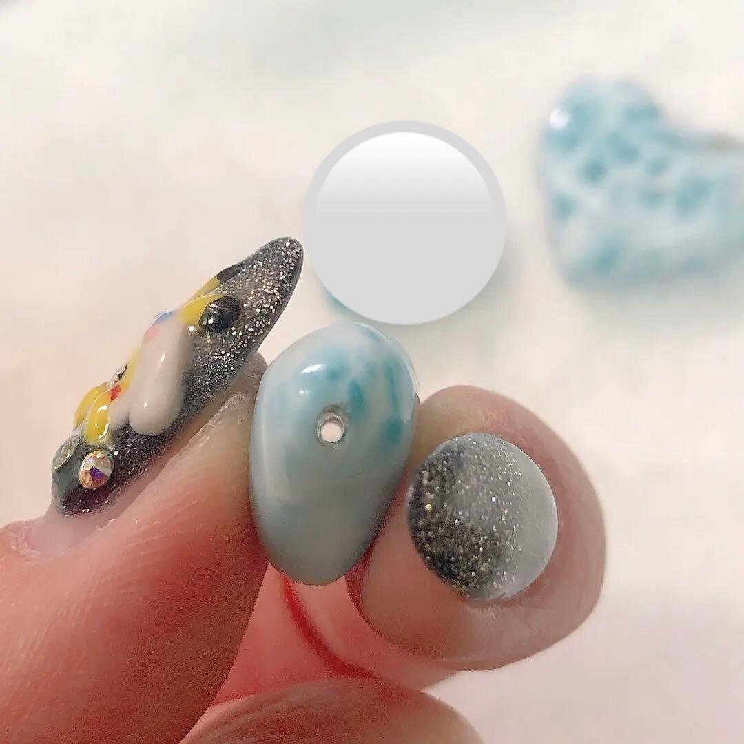 ドミニカ産 ラリマー 横穴 ハート 2つ