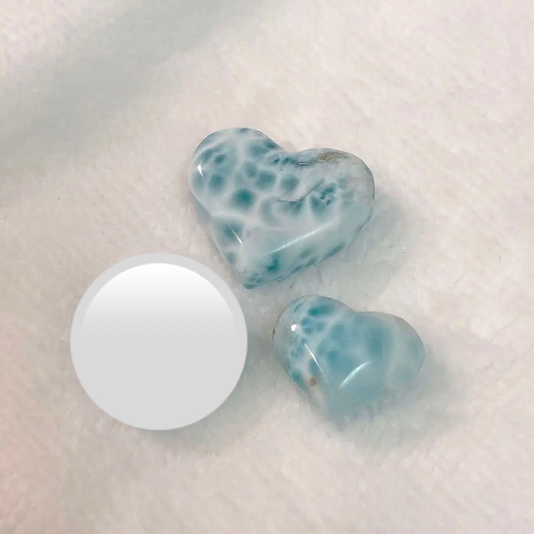 ドミニカ産 ラリマー 横穴 ハート 2つ