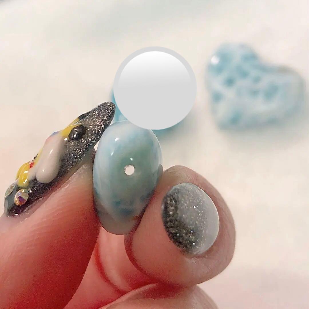 ドミニカ産 ラリマー 横穴 ハート 2つ