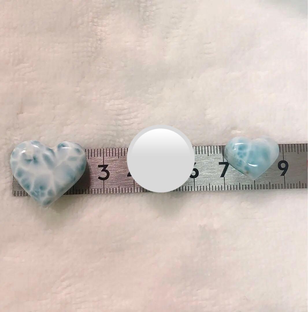 ドミニカ産 ラリマー 横穴 ハート 2つ